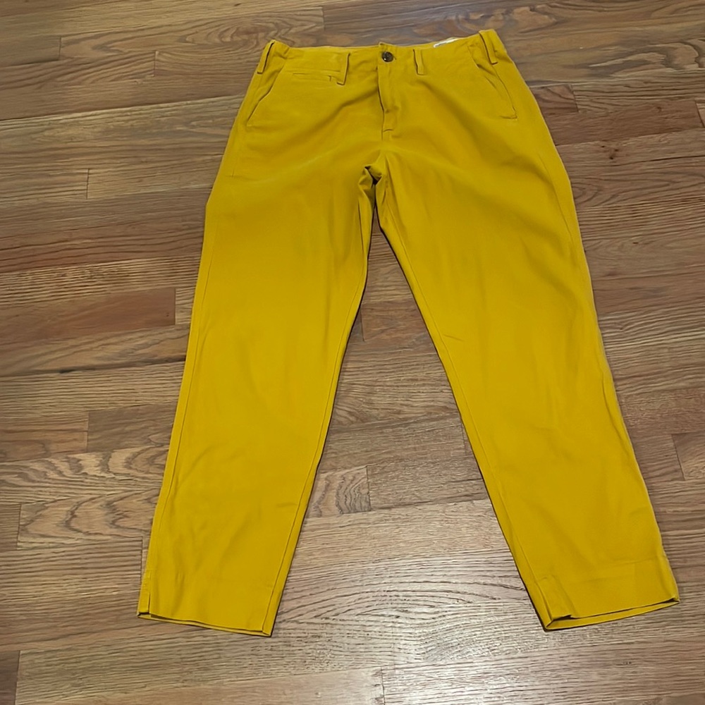 GAP high rise straight khakis. Mustard yellow color.
